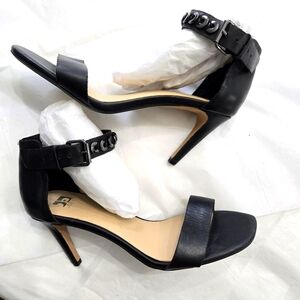 NWOT - JOE'S JEANS BLACK STILLETO OPEN TOE SANDALS SIZE 8